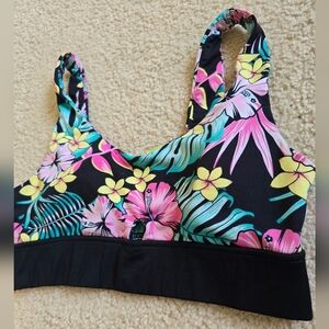 🌈SR Tropical Crop Top Bandeau Sports Bra Stretch & Comfy Small Medium